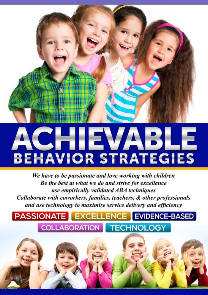 Achievable Behavior Strategies Core Values Poster Achievable Behavior Strategies core values poster in office.